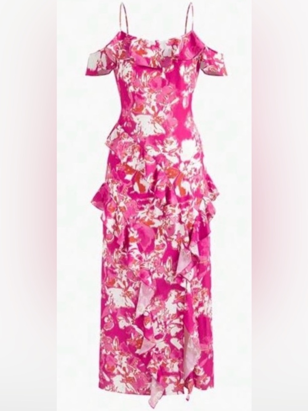 MOTF Vibrant Pink Floral Maxi Dress - Picture 2 of 8